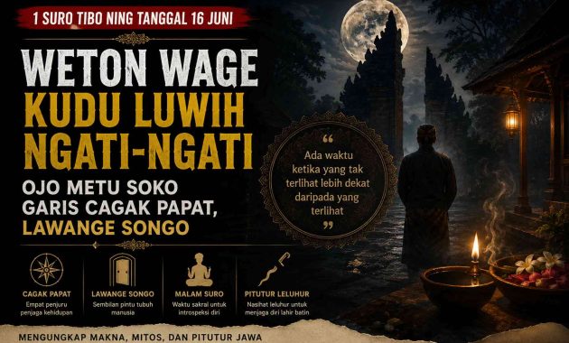 Malam 1 Suro jatuh pada tanggal 16 Juni 2026